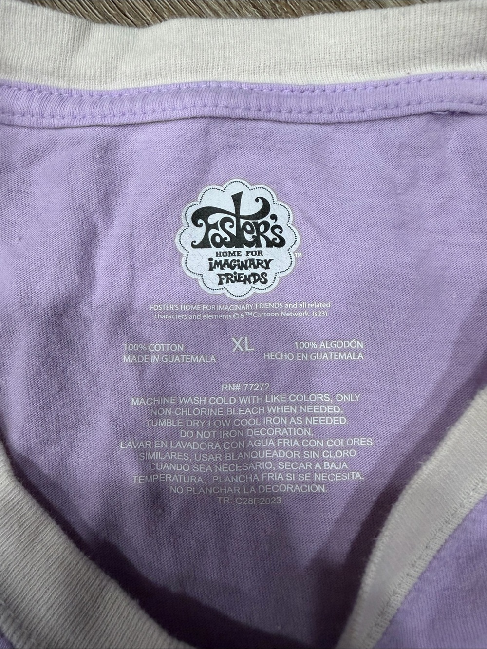 Vintage Foster's Home For Imaginary Friends Lavender Ringer Tee with White Trim - Picture 3 of 3
